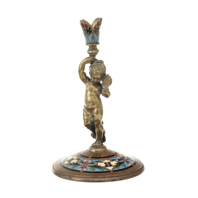 Small candle holder: ‘Cherub at the Mirror’