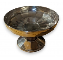 Coupe Art Deco ronde en métal argenté par GALLIA