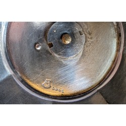 Coupe Art Deco ronde en métal argenté par GALLIA