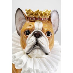 Bulldog Roi marron en résine