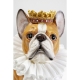 Bulldog Roi marron en résine