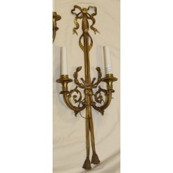 Set of 4 Louis XVI-style wall lights, each with 2 bulbs, by Moinat SA – Antiques and home décor