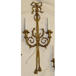 Set of 4 Louis XVI-style wall lights, each with 2 bulbs, by Moinat SA – Antiques and home décor