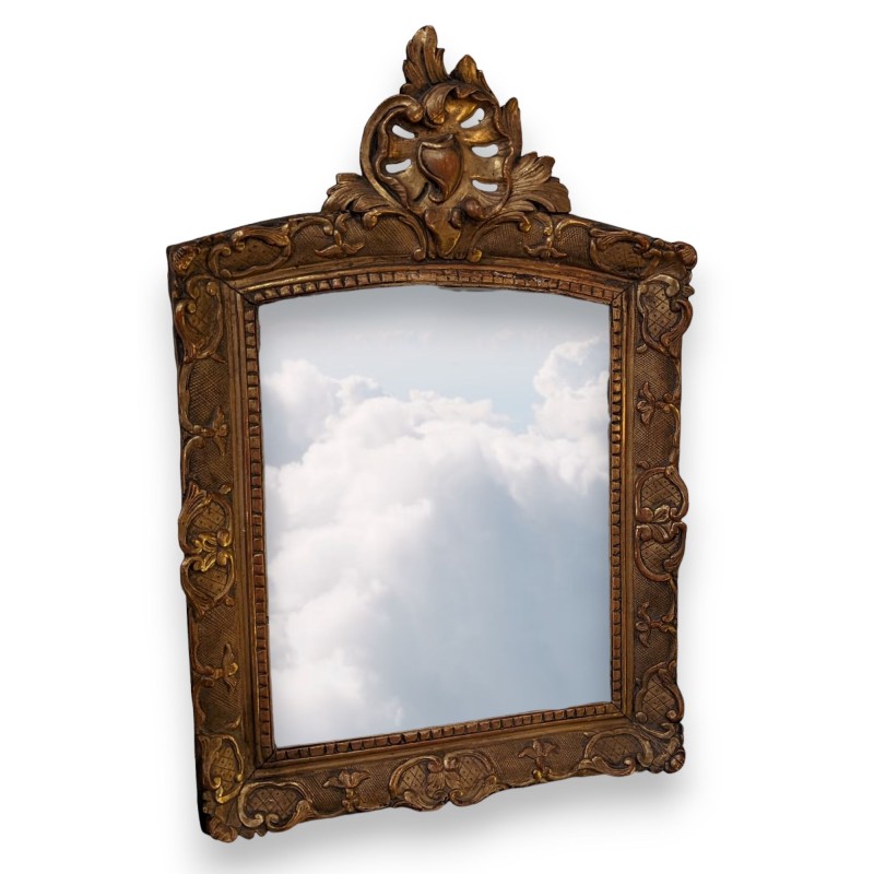 Pequeño espejo rectangular de estilo Regencia, de madera dorada, de Moinat SA - Antigüedades y decoración