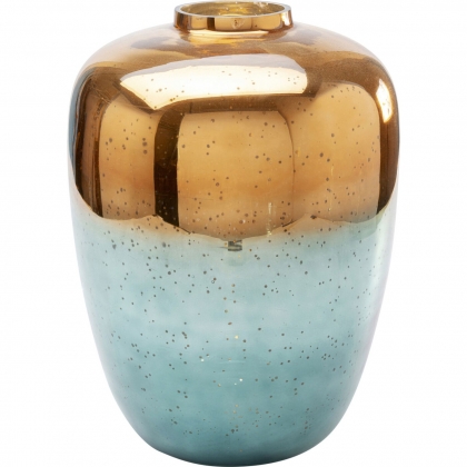 Vase Lizy Shine en verrre bleu et or
