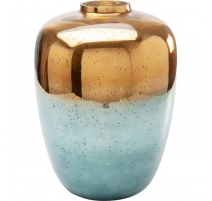 Vase Lizy Shine en verrre bleu et or