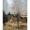 Tableau \"Ferme du Jura\" signé L. JACCOUD