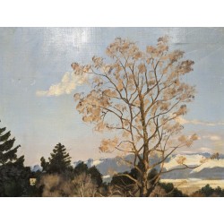 Tableau \"Ferme du Jura\" signé L. JACCOUD