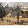 Tableau \"Ferme du Jura\" signé L. JACCOUD