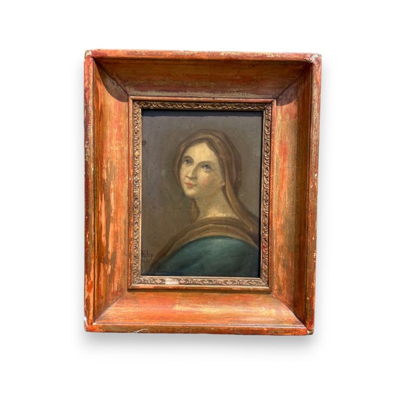 Tableau "Portrait de femme" signé KIP 1852