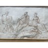 Ink drawing entitled ‘Study’, signed BROMBERG