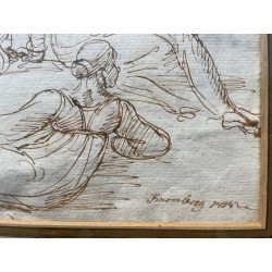 Ink drawing entitled ‘Study’, signed BROMBERG