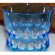 Verre en cristal bleu clair gravé de ronds