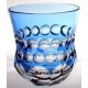 Verre en cristal bleu clair gravé de ronds