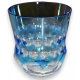 Verre en cristal bleu clair gravé de ronds