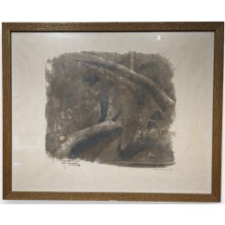 Gravure "Renard dans la pénombre" signée HAINARD