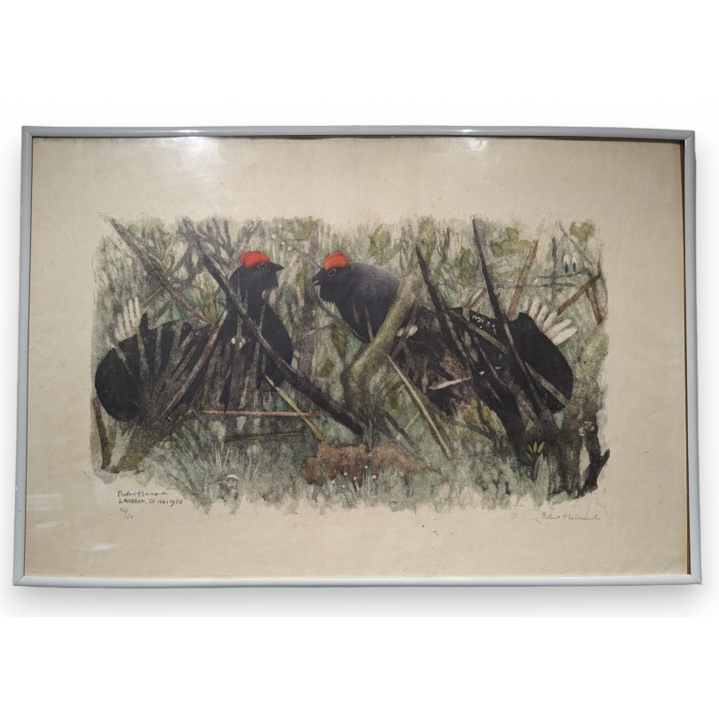 Gravure "Petits coqs" signée HAINARD