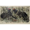 Gravure "Petits coqs" signée HAINARD