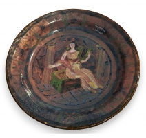 Plat "Femme à la harpe" signé TiB ZORIAN