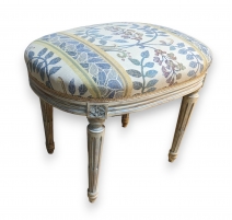 Tabouret ovale style Louis XVI laqué