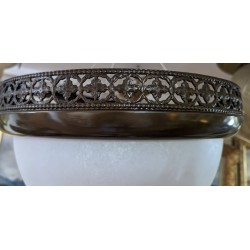 Plafonnier Excelsior en laiton et verre blanc