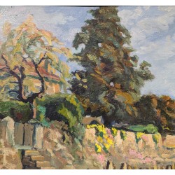 Tableau \"Quai à Morges\" signé Ric BERGER