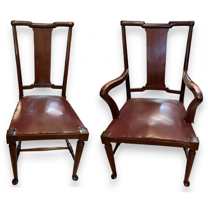 Suite de 6 chaises et 2 fauteuils "Tabard Inn"