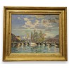 Tableau \"Pont des Bergues\" signé BAUDIT