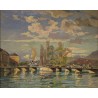Tableau \"Pont des Bergues\" signé BAUDIT