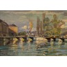 Tableau \"Pont des Bergues\" signé BAUDIT