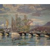 Tableau \"Pont des Bergues\" signé BAUDIT