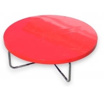 Table basse en tubes chromés et plateau rouge