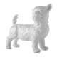 Chien debout en porcelaine blanche