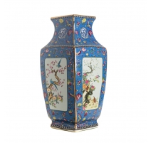 Vase carré Bleu Oiseaux