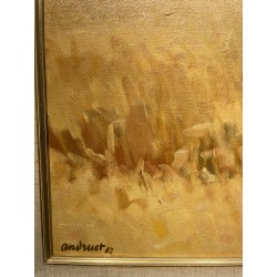 Tableau \"Champs de blé\" signé ANDRUET 87