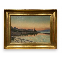 Tableau "Evian" signé Marcel MEYS 1890