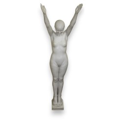 Statue en marbre blanc Nageuse