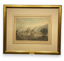 Gravure "Vue de Sion prise du côté du couchant"