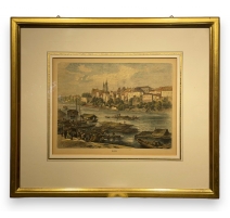 Gravure aquarellée "Basel"