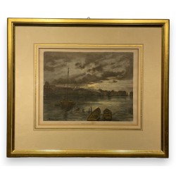 Watercolour engraving: ‘Geneva: Night Scene’