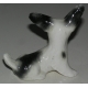 Sculpture Chien assis Fox Terrier , en porcelaine
