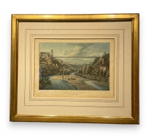 Gravure aquarellée "Fribourg"