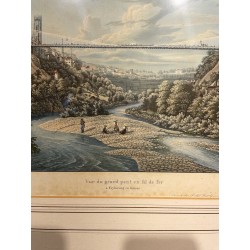 Watercolour engraving "Fribourg"