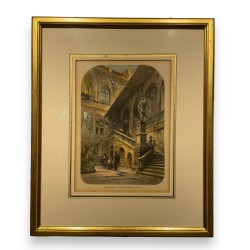 Watercolour engraving: ‘Courtyard of the Rathhaus’