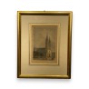 Watercolour engraving: "The Münster in Basel"