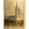 Watercolour engraving: "The Münster in Basel"