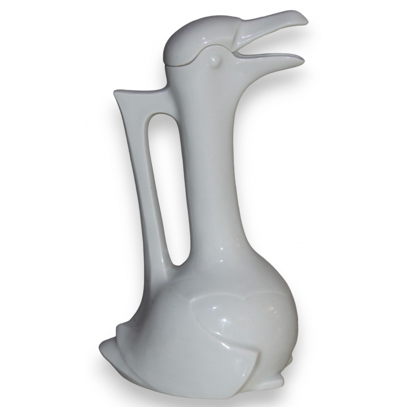 Pichet "Oie" en porcelaine blanche de SANDOZ