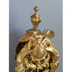 Grand pare-feu éventail en bronze doré