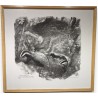 Engraving entitled "Badgers", signed HAINARD