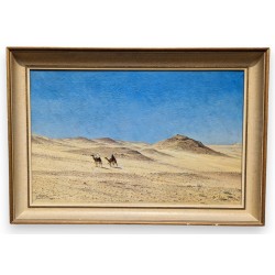 Tableau \"La caravane\" signé A. HERZOG